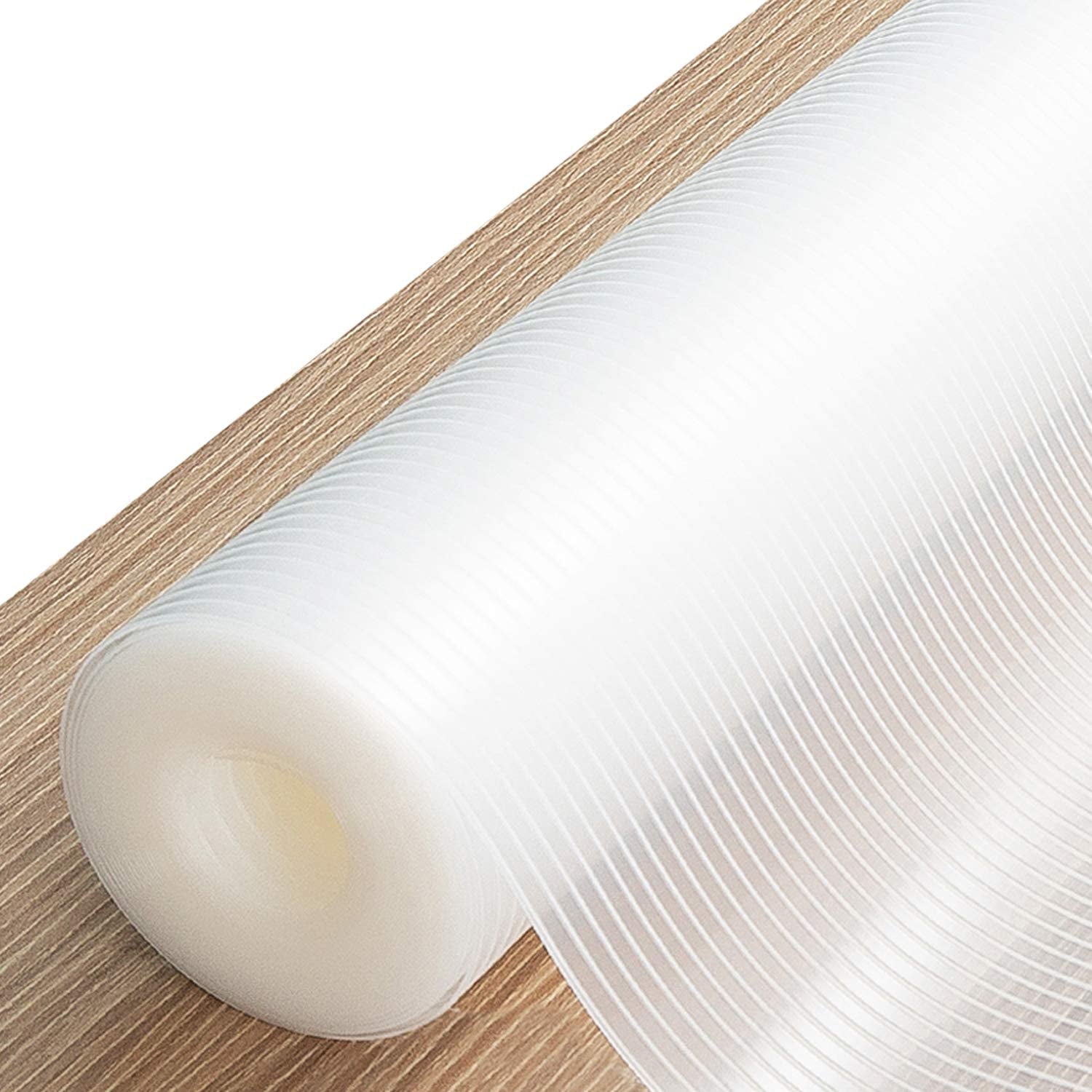 Drawer and Shelf Liner, 12IN X 10FT Non Slip Non Adhesive Cabinet Liner for Kitchen and Desk - Clear Ribbed