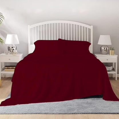 Juego De Sábanas De 800 Hilos 100% Algodón Egipcio, Juego De 4 Pzas, Tejido De Satén, Ropa De Cama De Lujo Suave, Se Ajusta a Bolsillos De Hasta 15" Pulgadas De Profundidad (Burdeos Sólido, Tamaño Full)
